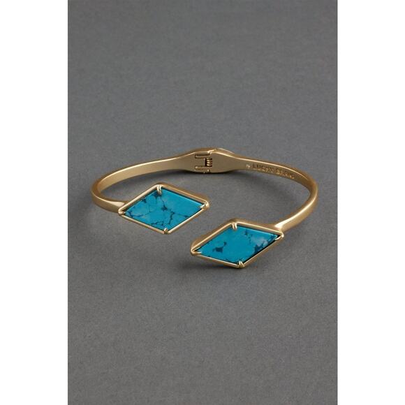 Lucky Brand Diamond Turquoise Hinge Cuff Bracelet, Women's Size OS - Picture 1 of 7